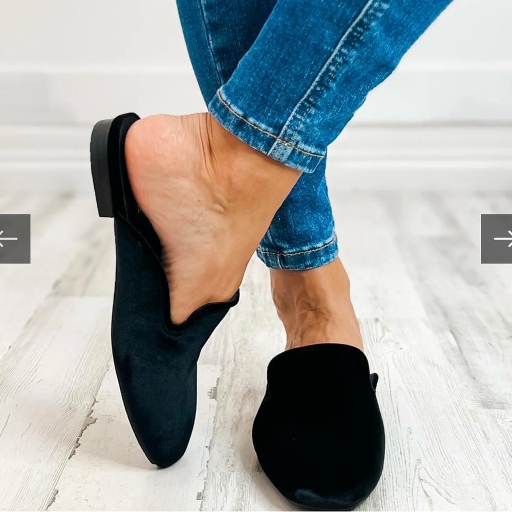 Corkys Black Flats & Loafers with Suede Upper and Rounded Toe